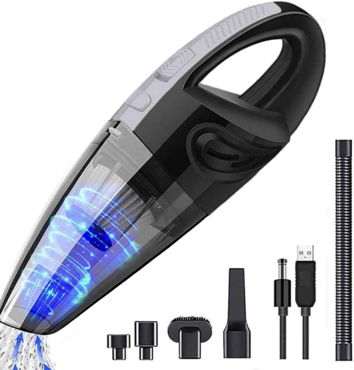 MK.Dull Aspirateur à Main, sans Fil, Rechargeable, léger, Portable avec Aspiration cyclonique puissante pour Voiture, sèche et Humide, Poils d'animaux domestiques, Usage Domestique (Noir)