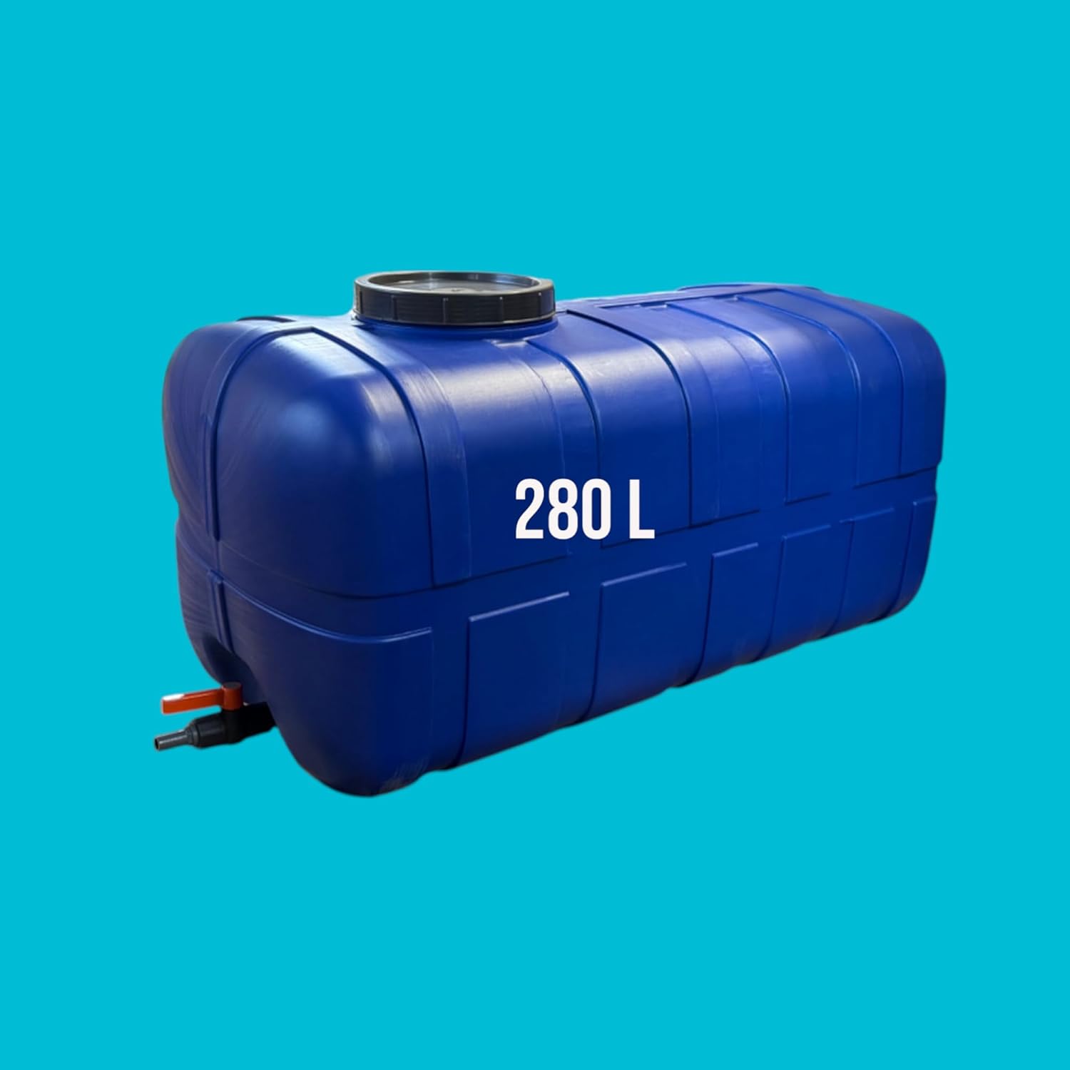 Réservoir d'eau Potable 200L Bleu - sans BPA - Filetage 3/4" intégré avec vanne de vidange- Fabriqué en UE - Convient pour Les Aliments.