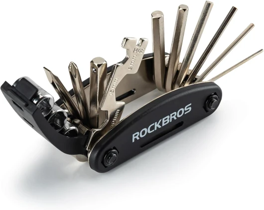 Outils de Réparation Kit d'outil Vélo VTT 16 en 1 Multifonctions Outil à Main Velo Réparation Poche Noir