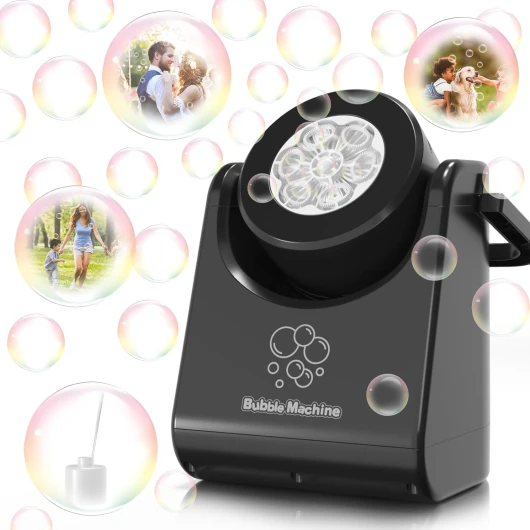 Machine à Bulles, Automatique Portable pour Enfants, Fêtes, 18000 Bulles par Minute, Souffleur de Bulles, Jouets Cadeaux pour Enfants, Extérieur, Fête et Mariage – Noir