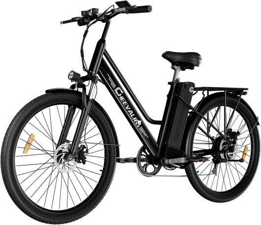 JAYSIMXIN Vélo Électrique 26 Pouces Vélo Électrique Femme et Homme,6 Vitesses,Moteur 250W,36V 15Ah/20Ah Batterie Amovible,Smart Urban E-Bike,Adulte Unisex Noir C26-36V15A