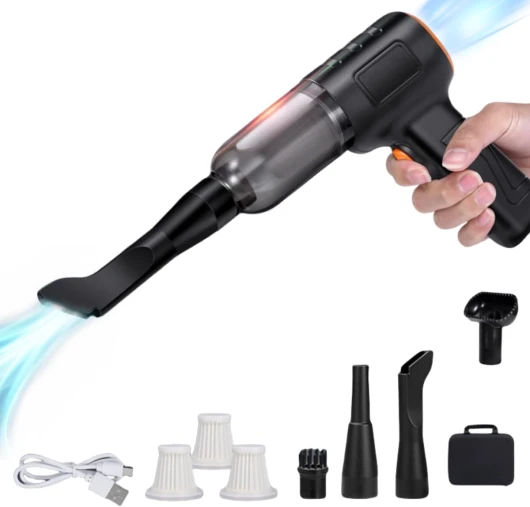 Aspirateur à Main sans Fil, Mini Aspirateur Portable 16000 Pa à Forte Aspiration, Aspirateur Voiture Rechargeable avec Buse Spéciale pour Animaux domestiques, Voiture, Canapé, Maison
