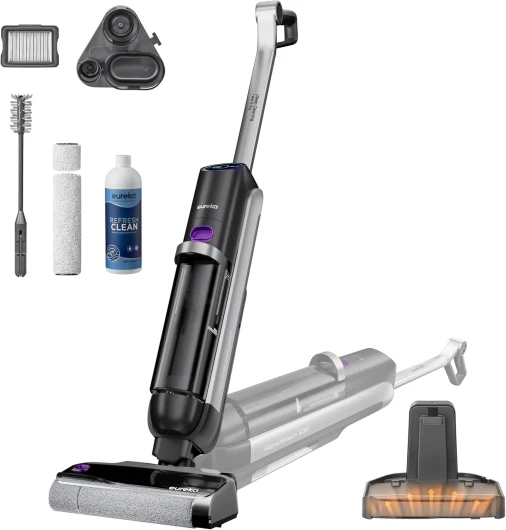 RapidWash NEW630 Aspirateur Laveur sans Fil,Aspirateur Balai Sec et Humide Inclinaison à 170°,Séchage Air Chaud 60℃,Anti Enchevêtrement,Autonomie 38 Mins,Aspirateur Eau et Poussière Sols Durs