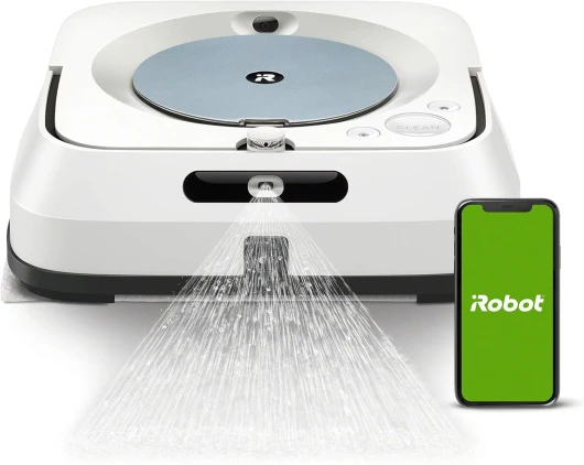 Braava Jet m6 (m6134) Robot Laveur de Sols Premium, Connecté, avec Pulvérisateur d'eau et Navigation Avancée, Cartographie Intelligente, Programmable Via l'Application Home Braava jet m6134 Bleu