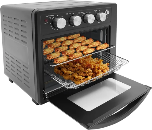 Mini four à air chaud 1700W 25L Four à air chaud 80-230°C avec minuterie, 10-60 minutes, four à air chaud pour les familles, boulangerie, hôtel