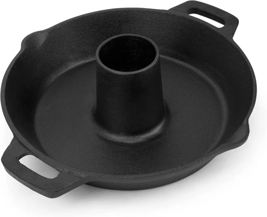 Onlyfire Support Rôtir Poulet en Fonte pour Barbecue, Cocotte pour Poulet au Barbecue Ø 28 cm, Accessoires pour Weber et Kamado Barbecue
