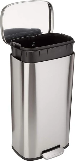 Poubelle rectangulaire à fermeture douce, 30 l (7.9 gallons), nickel satiné 30L