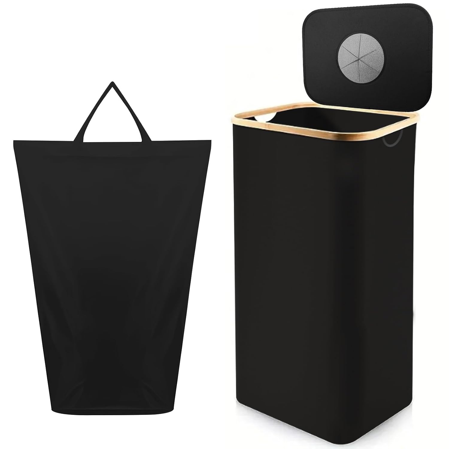 Poubelle de Recyclage,100L Poubelle tri Selectif Rangement de Bouteilles Consignées Collecteur de Bouteilles, pour Plastique, Bouteilles Verre, Sac Transport Détachable