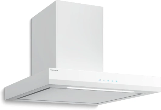 Velaire Hotte Aspirante 60 cm - Hotte Murale Silencieuse, 600 m³/h, A++, Commandes Tactiles, LED, Filtre Charbon, 3 Vitesses, Cuisine Moderne, Blanc 60cm Blanc