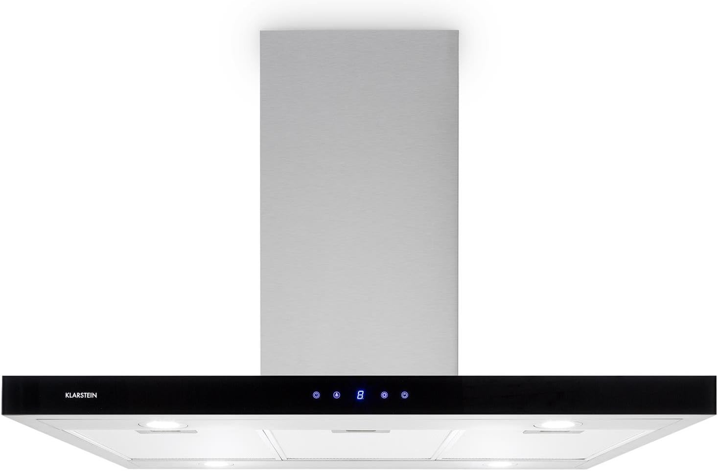 Madonna Black Edition - Hotte aspirante, Acier brossé, Puissance max 500 m³/h, Panneau tactile, 3 niveaux de puissance, 3 filtres, Noir