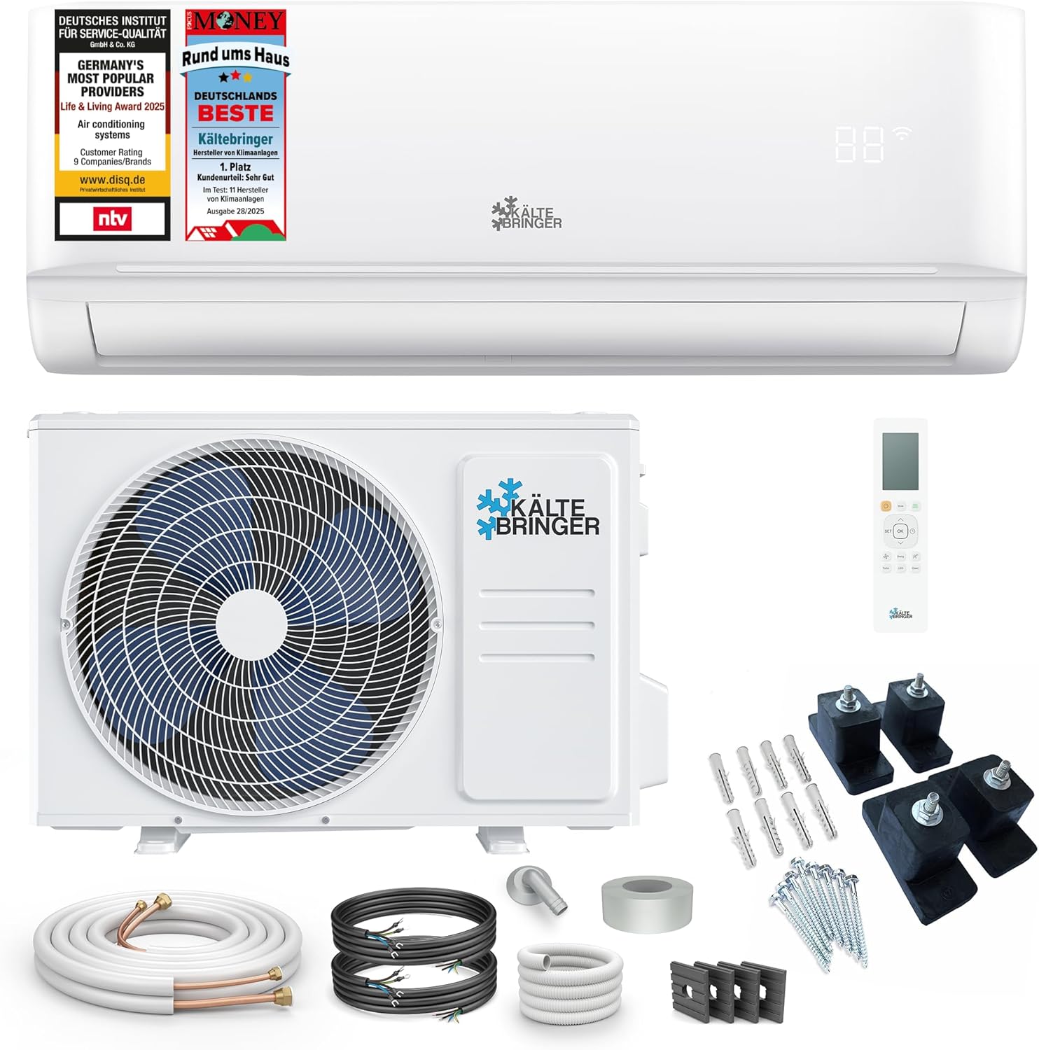 Climatiseur Split - 12000 BTU - 3,5 kW - Avec fonction chauffage, WiFi et App - très silencieux & économe en énergie, avec console au sol - Marque de qualité Allemande 3,5 kW Avec Console de Sol