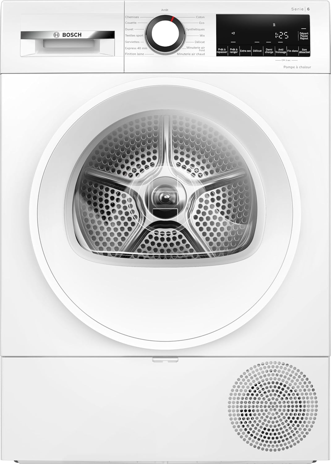 BSH Electroménager WQG1420DFR, Série 6, Sèche linge, Pompe à chaleur, 9 kg, Blanc