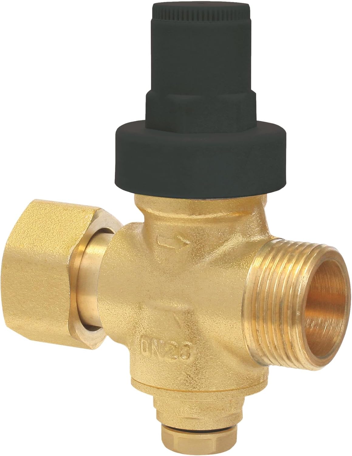 , Réducteur de pression à piston Mâle 20/27 - Ecrou tournant - PN16 - Réglage de 1,5 à 6 bars - Prise manomètre - laiton nickelé Réducteur de pression Unique