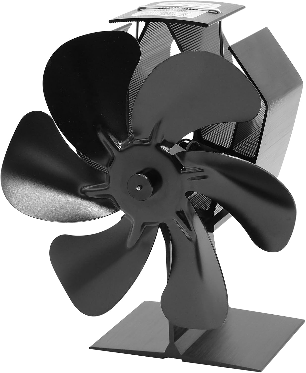 YAZIONG Ventilateur Poele à Bois 6 Pales avec Thermomètre, Ventilateur de Cheminée Alimenté Par la Chaleur pour Poêle à Bois/Cheminée/Gaz/Bûche (Moyen)