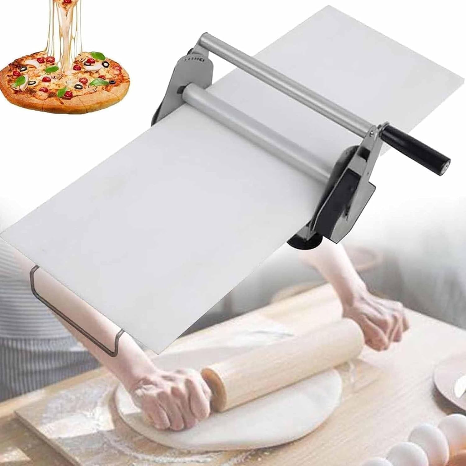 Laminoir à Pâte Compact, Laminoir Manuel En Acier Inoxydable, Laminoir Manuel à Planche, épaisseur Réglable, Laminoir Pliable Pour Boulangeries Et Pâtisseries,Rs101