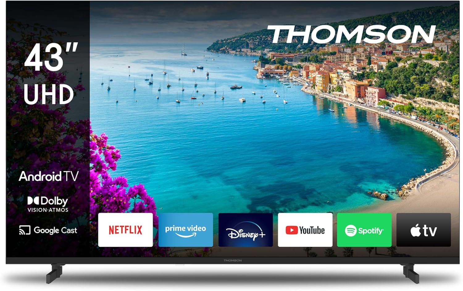 43 Pouces (109 cm) 4K Ultra HD Smart Android TV, Google Assistant, Wi-FI, Dolby Digital, Bluetooth, Triple-Tuner (Câble/Satellite/Antenne), HDMI, CI+, A+ Panneau – 43UA5S13 43 Pollici UHD