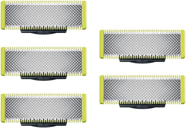 Pack de 5 lames rasoirs pour tondeuse barbe homme, cheveux et intime – Lames durables et précises pour un rasage parfait du visage, de la moustache et des contours