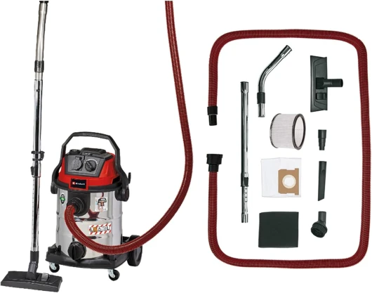 Aspirateur de chantier TE-VC 2025 SACL (1 200 W, Cuve 25L, classe de poussières L, pour des poussières de valeurs MAK>1 mg/m³) Vendu avec plusieurs buses et filtres Cuve : 25 L