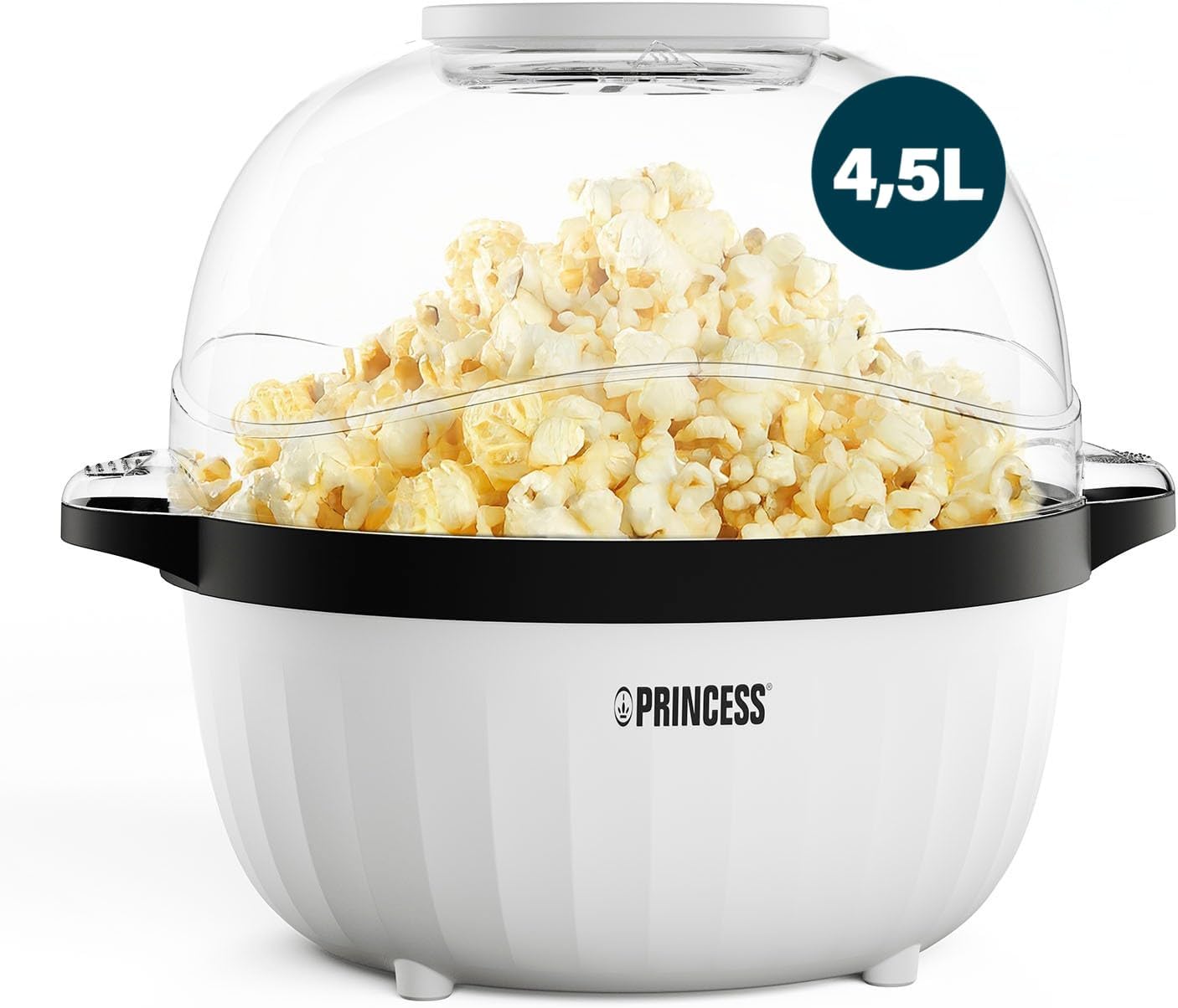 Machine à Pop-corn, 4,5 L, Tige de Brassage Motorisée, Plateau à Beurre, Couvercle Transparent, Bol Réversible, Facile à Nettoyer, Antidérapante, Compacte, 450W, 292980
