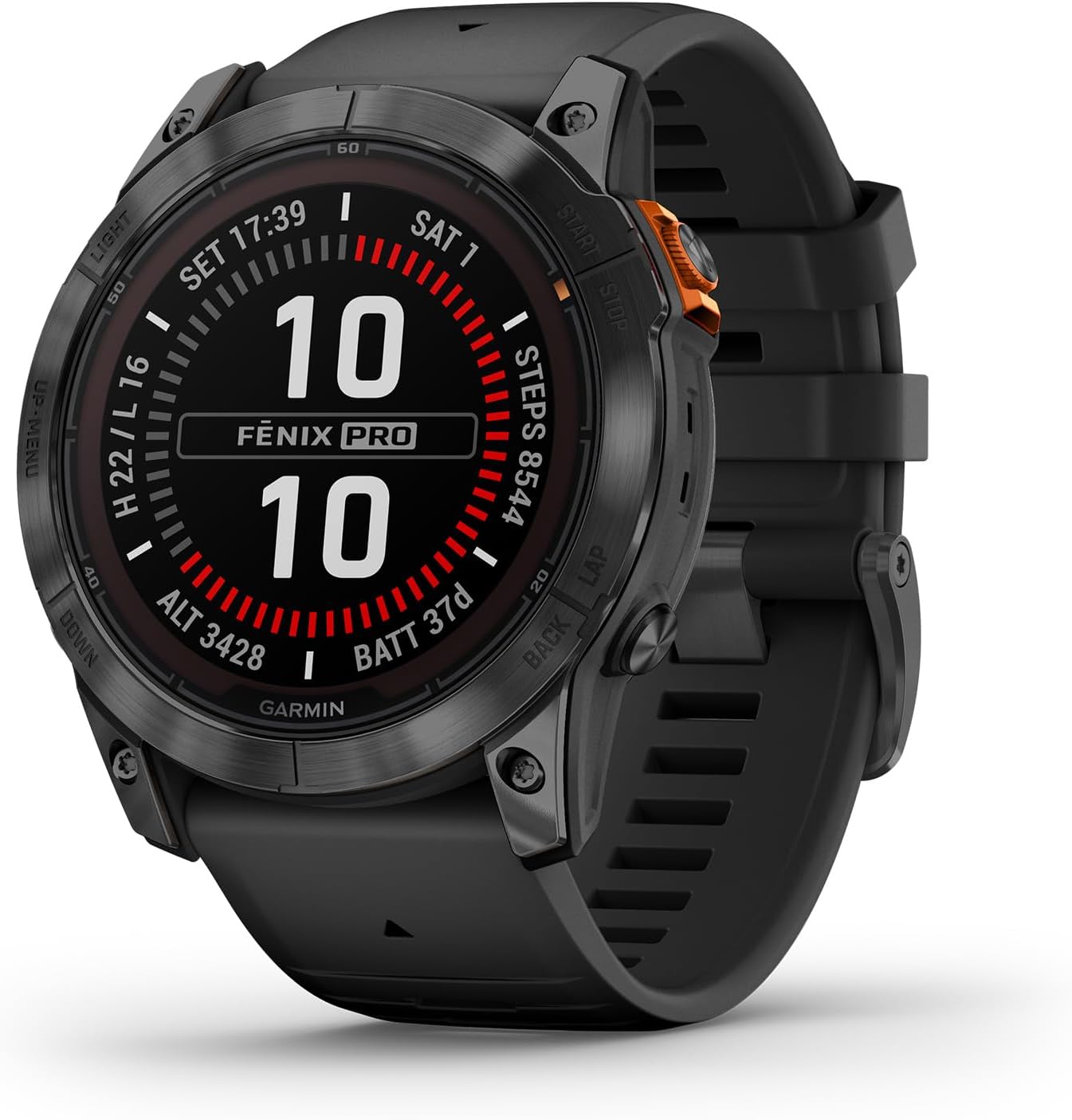 Fēnix 7X Pro, Solar - Montre GPS Multisports connectée – Gray avec Bracelet Noir – Boîtier 51 mm Noir 51mm