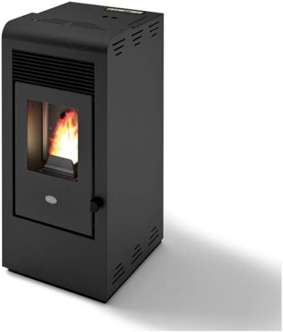 Eva Calor 901655900 Rita Poêle à granulés 9 KW, couleur noir gaufré