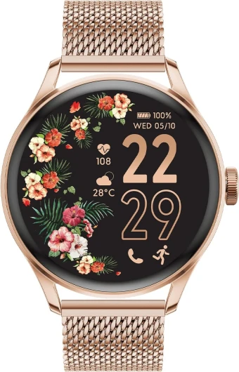 Ice Smart 2.0 - Montre connectée Ronde (1,20 Pouces) Rose-gold (bracelet métal)