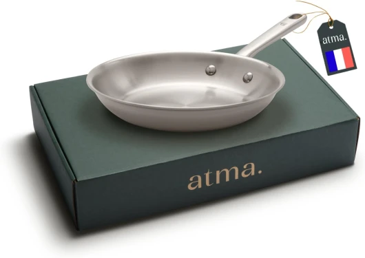 La Bonne Poêle Inox Triple Couche - Poêle Induction 20cm avec Manche Riveté - Sans PFAS ni Revêtement Chimique - Compatible Tous Feux et Four - Fabriquée en France