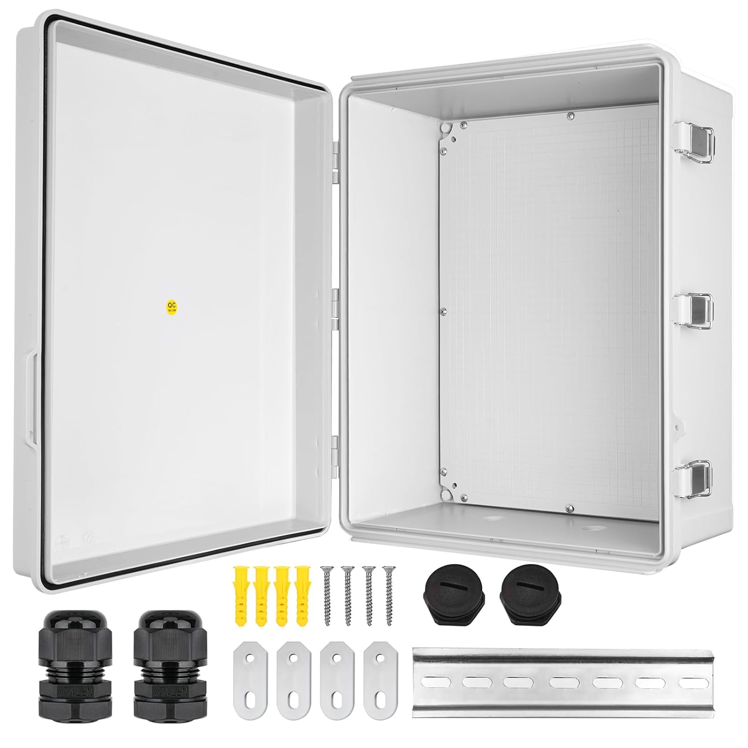 CHENGPI Boitier Electrique Étanche,Boite de Derivation Electrique avec Couvercle à Charnière,IP66 Boîte de Jonction en Plastique ABS,Coffret Électrique 430x530x200MM 43×53×20cm Couvercle gris CHENGPI