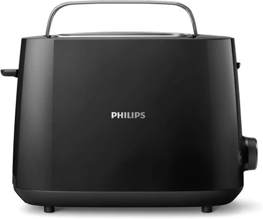Philips Grille-pain - 2 Fentes, 8 Réglages, Réchauffe-Viennoiseries, Décongélation, Surélévation, Arrêt Automatique, Noir (HD2581/90)