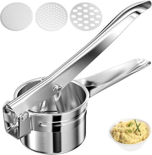 Moulin à Purée Manuel En Acier Inoxydable – Facile à Nettoyer, Idéal Pour Pommes De Terre, Légumes Et Fruits