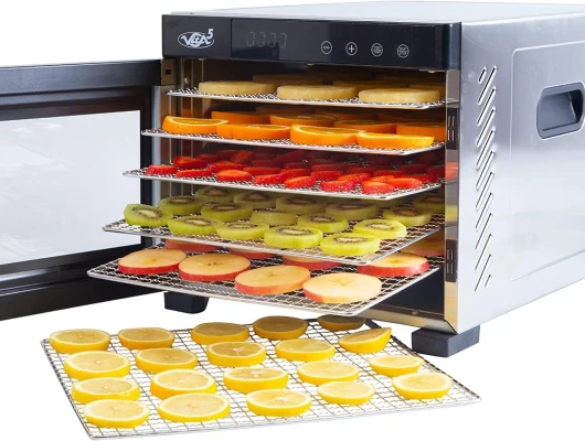 Nobel Pro6 Deshydrateur Alimentaire avec 6 Plateaux en Inox - Déshydrateur avec Minuterie 24h et Température 35-75 °C - Deshydrateur Viande, Fruits, Champignons - 650W Déshydrateur Alimentaire 6 Etagen