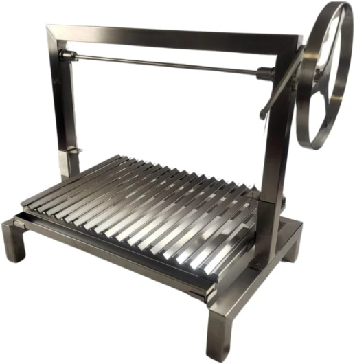 Barbecue Asado argentin - Barbecue au charbon de bois 100 % acier inoxydable avec commande à manivelle - Barbecue Parrilla Premium - Asado compact pour un barbecue parfait.
