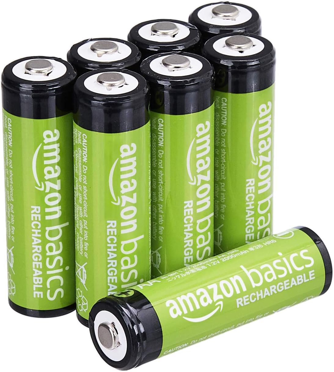 Lot de 8 piles rechargeables AA NiMH, 2000 mAh, 1,2 V, rechargeables 1 000 fois, préchargées Lot de 8 AA