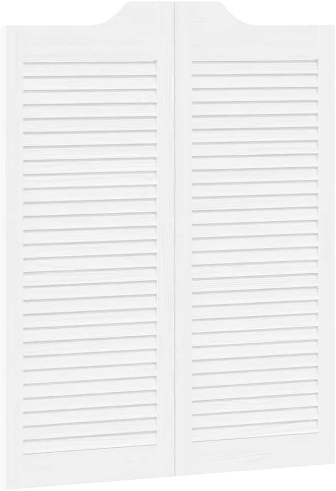 Double Porte Battante, Porte Saloon de Séparation à persiennes 1 paire blanc 100x80 cm