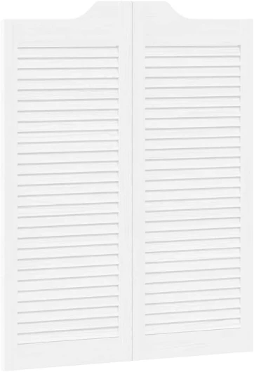 Double Porte Battante, Porte Saloon de Séparation à persiennes 1 paire blanc 100x80 cm