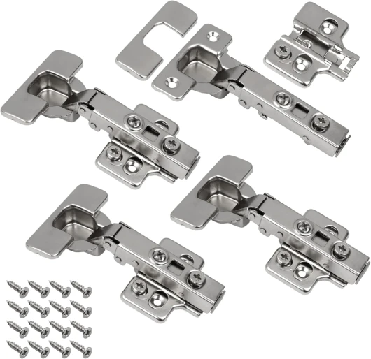 Charnière 3D Softclose compatible IKEA BESTA meuble et porte avec cache – Montage facile et réglage simple (4 pièces)