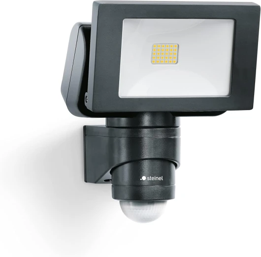 Projecteur LED extérieur LS 150 S avec détecteur de mouvement 240° 12 m, 4000 K, 14,7 W, noir, pour jardin, garage Avec détecteur de mouvement Unique Noir