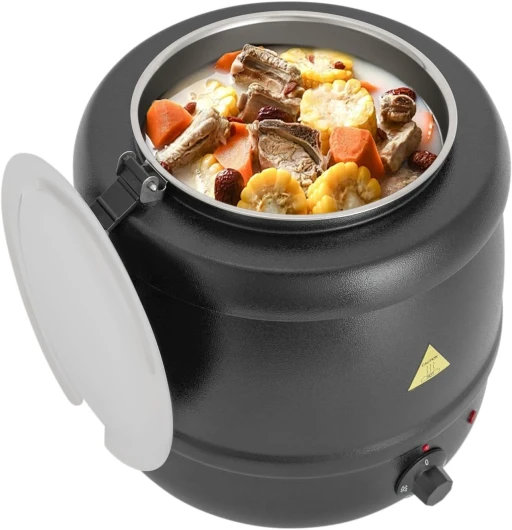 Marmite à Soupe Électrique 10L en Acier Inoxydable avec Endobiliaire Amovible Conservation Chaleur Température Contrôlable 35-80°C pour Maintenir Chaud Nombreux Aliments, Comme Sauces, Soupes