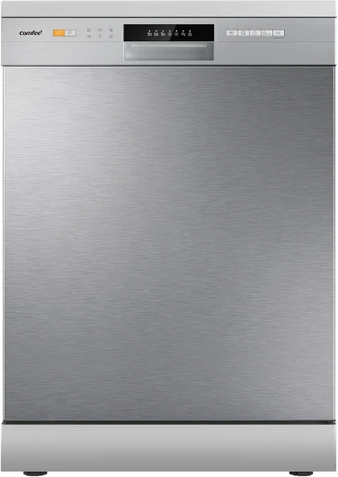 ' CDWPF1201PS Lave-vaisselle Pose Libre, 60 cm, 12 couverts, départ différé, fonction demi-charge, paniers flexibles - Acier Inoxydable, 49 dB, Commande Bouton