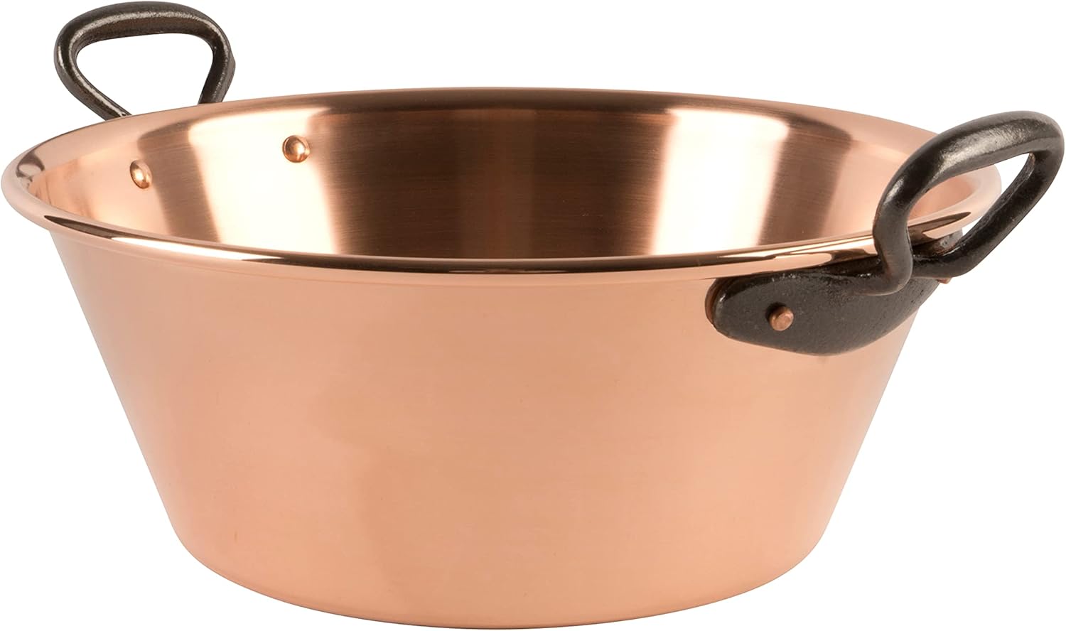 Cuivre Induction - Bassine à confiture en cuivre Ø 26,5 cm, 3 litres - Poignées en fonte, fond ferromagnétique - Fabrication Française 3 Liter