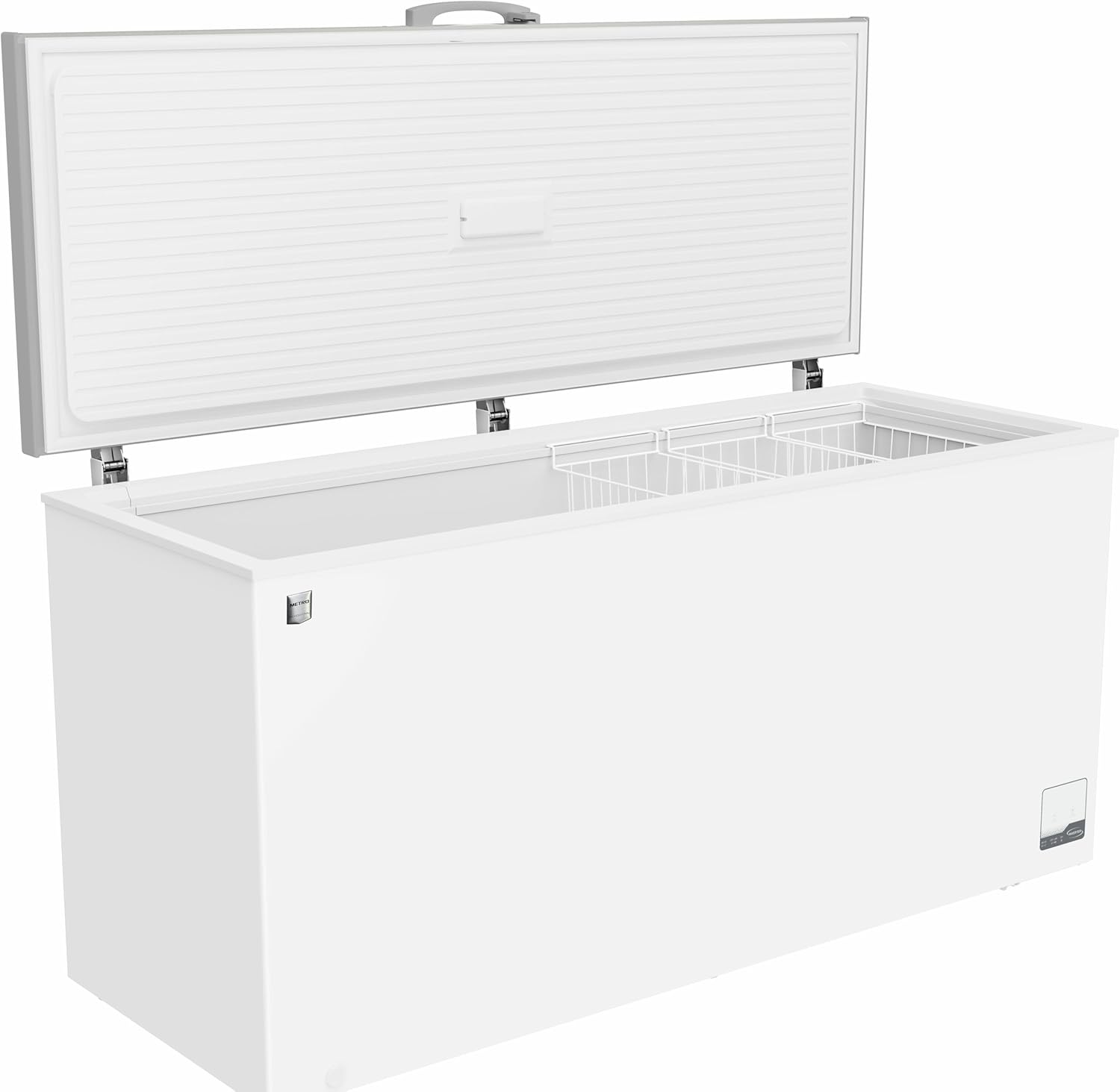 Congélateur bahut GHF2700S, acier, 188 x 73.5 x 94.5 cm, 700 L, 125 W, 3 paniers, éclairage LED, avec serrure, blanc/gris