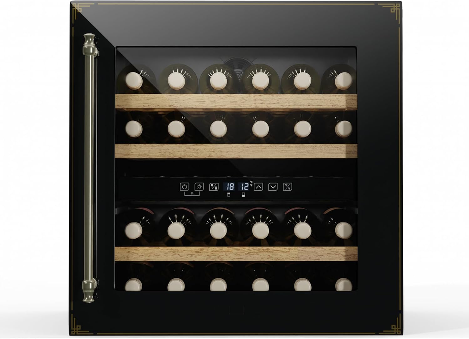 Vinsider Victoria 36 Cave à Vin - 36 Bouteilles, 2 Zones, 5-22°C, Commande Tactile, Éclairage LED, Protection UV, Encastrable, Frigo à Vin Noir 2 Zones / 36 Bouteilles Noir