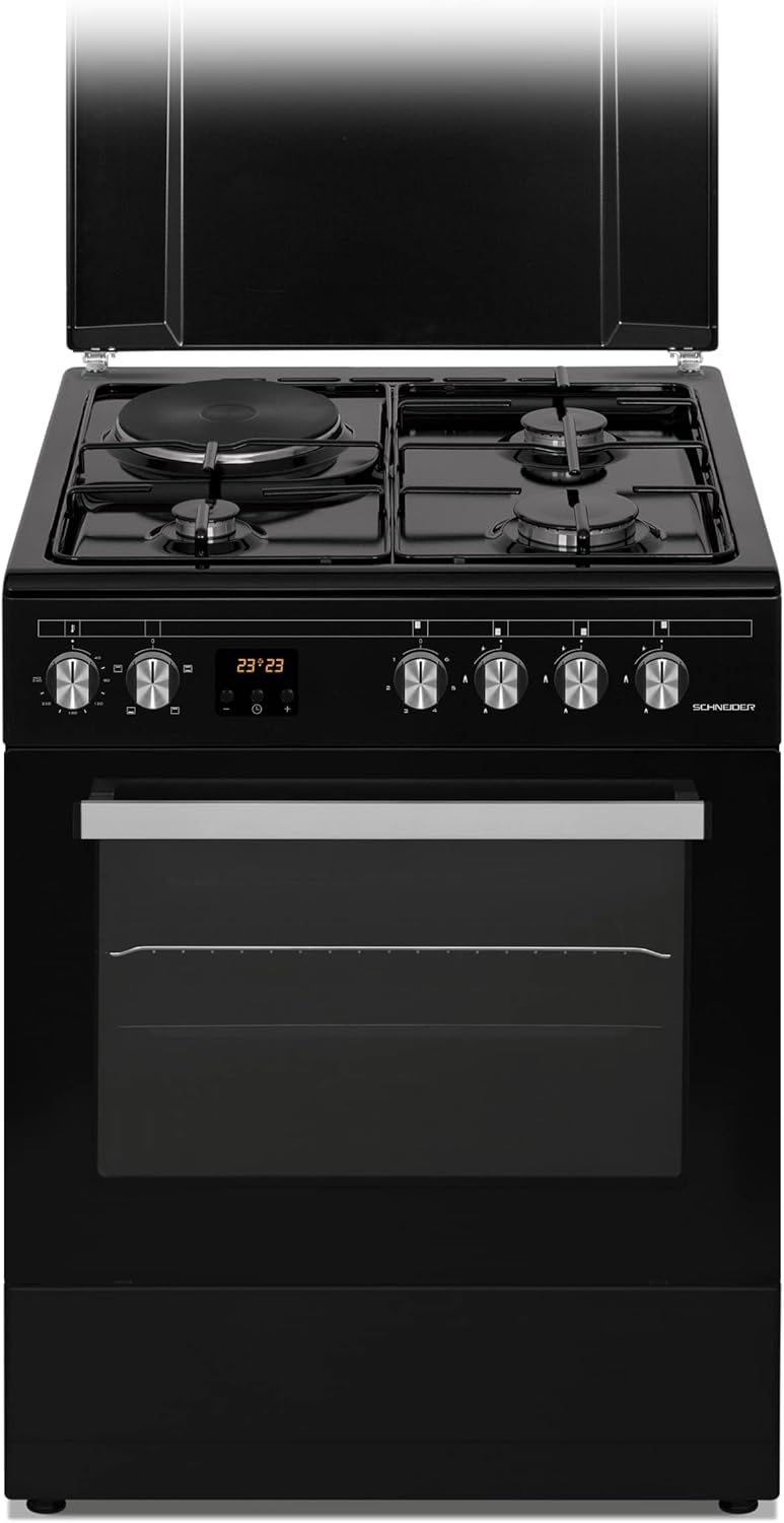 SCG631CB - Cuisinière mixte - 4 foyers - Four électrique - Noir