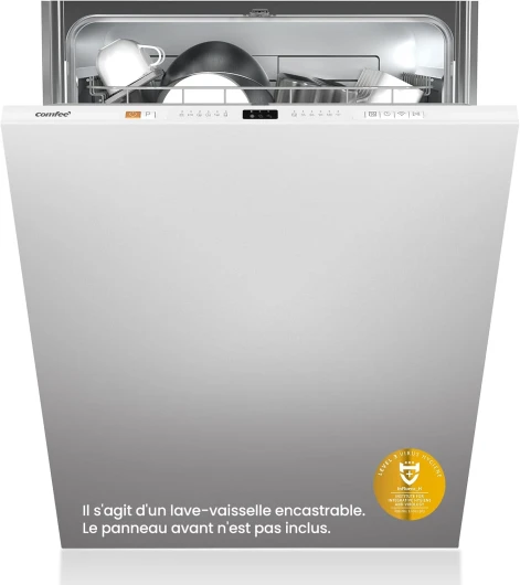' CDWPB1215PB-EU Lave-vaisselle Entièrement Intégré avec 12 Couverts, Lavage Cloud Wash, Séchage Supplémentaire, Lave-vaisselle Encastrable avec Démarrage Différé, Lavage Rapide - Blanc