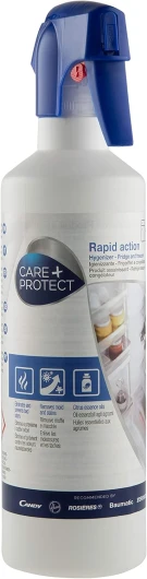 CARE+PROTECT Nettoyant pour Réfrigérateur et Congélateur Hygiénisant - Action Rapide - Élimine les Taches - les Moisissures et les Mauvaises Odeurs - Parfum aux Agrumes - Spray 500 ml