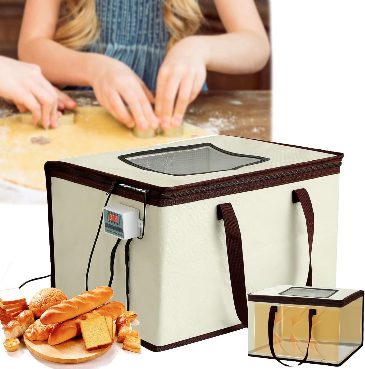 Chambre de Fermentation pour Pain au levain (35 L), avec Chauffage, contrôle de la température (-50 à 110 °C), Tissu 5 Couches et Bonne Isolation Thermique, pour Pain Artisanal,35L