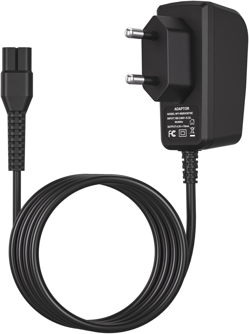 Cordon d'alimentation Adaptateur de Rasoir 4,3 V pour Chargeur Philips A00390 et Philips Norelco Oneblade QP2520 (Veuillez vérifier Que Le connecteur Correspond Avant l'achat)