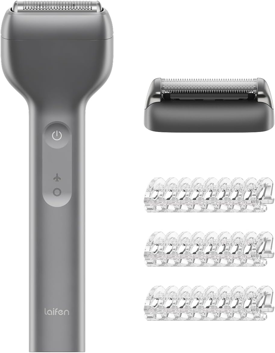 T1 Pro Rasoir Électrique Moteur Linéaire Breveté 12 000 CPM, Autonomie 120 Min, Charge 1 Min pour 8 Min, Usage à Sec et sous l'Eau, Idéal Voyage, Avec Tête Tondeuse à Barbe (Gris Sidéral) Gris Sidéral Édition Longue Barbe