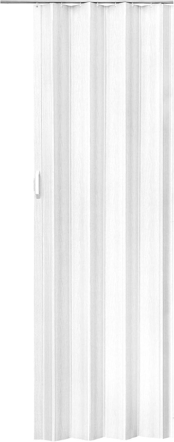 ® Porte accordéon interieur 80x203 cm PVC Recoupable Porte coulissante interieur Porte intérieure Porte coulissante pliante Porte de placard coulissante pour Chambre, salle de bain, dressing Blanc - No - 400957