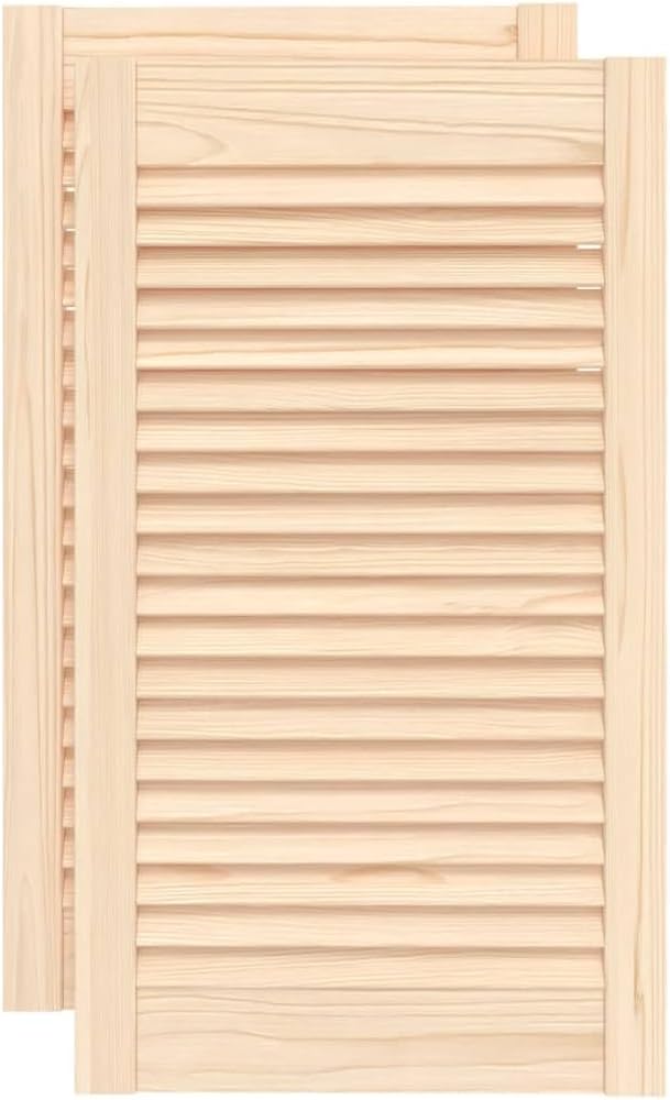 Portes d'Armoire à Persiennes 2 pcs, Portes de Placard à Chaussures, Panneaux de Radiateur, Décoration d'Intérieur, Bois de Pin Massif 69 x 39.4 cm Naturel